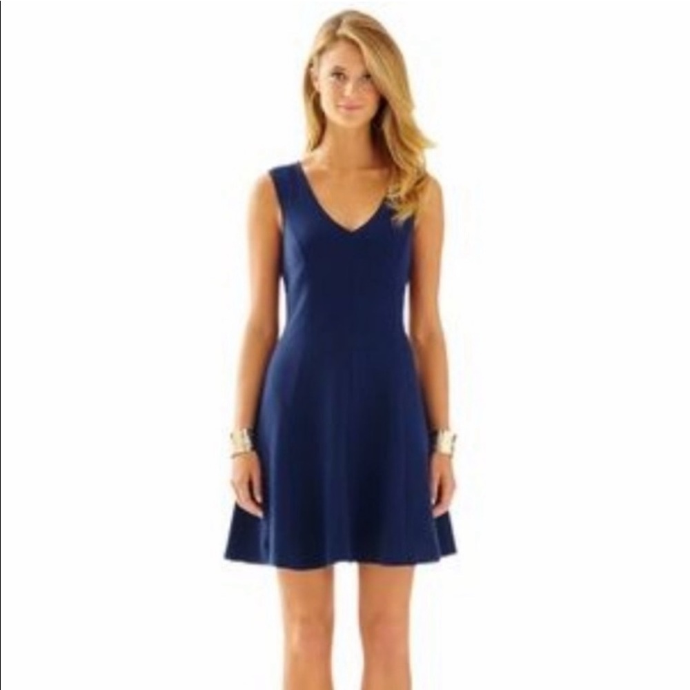 Lilly Pulitzer | Dahlia Fit & Flare Navy Sleeveless Mini Dress size Extra Small